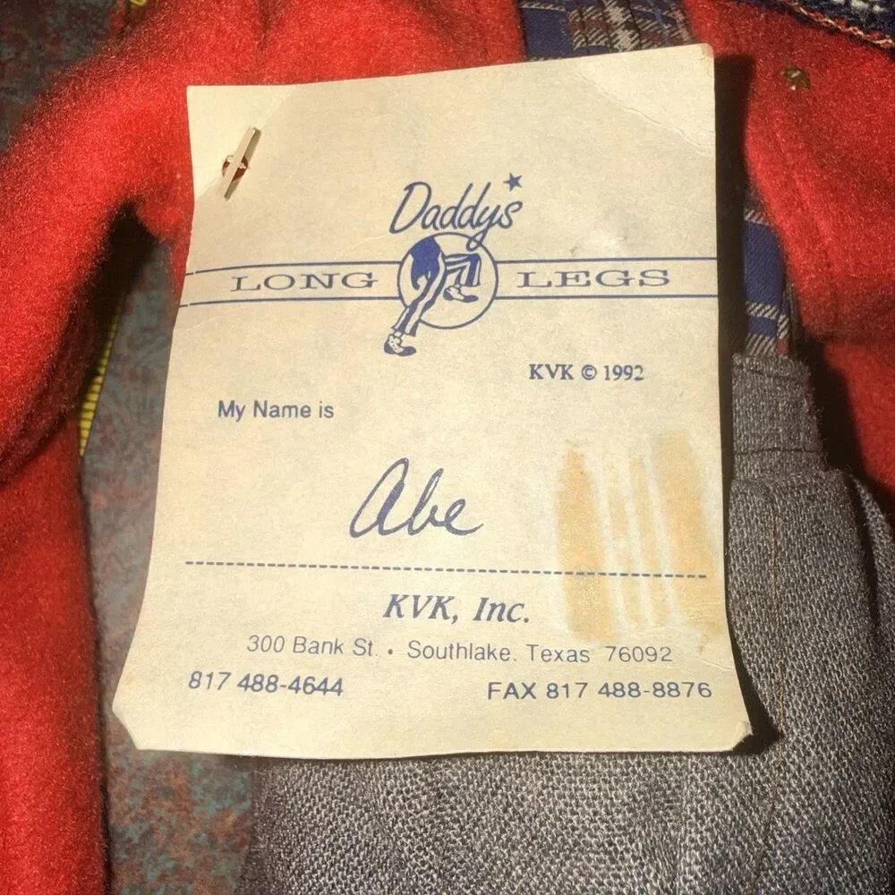 Daddy’s Long Legs “Abe” Doll Pat Weeks Karen’s Vintage Kollections 1992 Tag